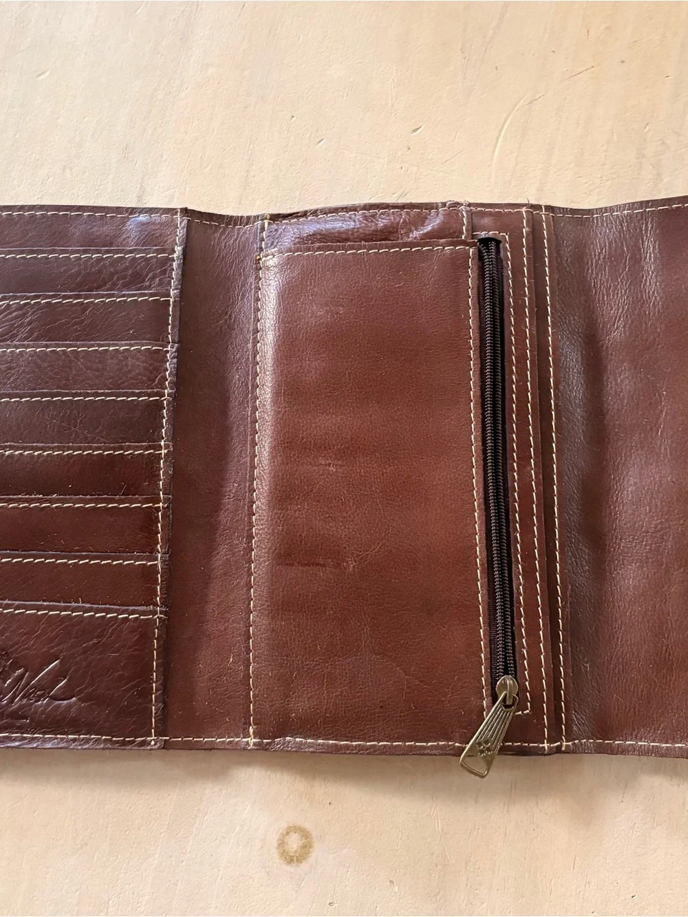 Patricia Nash Colli Flap Trifold Wallet Florence Brown Tooled Leather Boho VTG